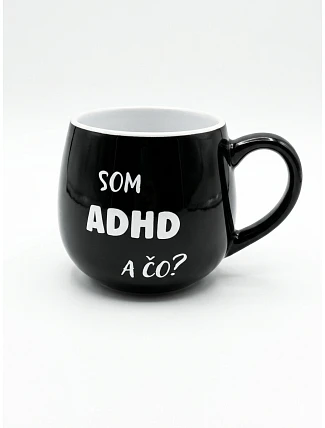 Keramický hrnček Som ADHD a čo? 300 ml čierny - Giftela Keramický hrnček Som ADHD a čo? 300 ml čierny - Giftela