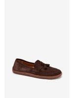 Kožené semišové barefoot mokasíny Zazoo 322 chocolate Kožené semišové barefoot mokasíny Zazoo 322 chocolate