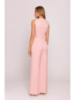 M866 Kombinéza s čipkovanými panelmi - púdrová