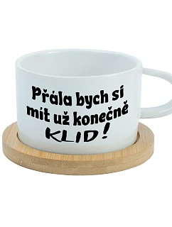PŘÁLA BYCH SI MÍT UŽ KONEČNĚ KLID! - bílý  hrníček makronka 200 ml