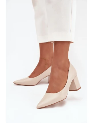 LL-380P Ryvessa béžové lodičky na platforme - Seastar