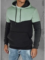 Pánska základná mikina s kapucňou v mätovej farbe FashionStreet BX5876