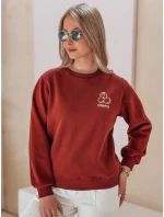 Dámska nadrozmerná mikina s výšivkou CHERSOFT brick FashionStreet BY1398 Dámska nadrozmerná mikina s výšivkou CHERSOFT brick FashionStreet BY1398