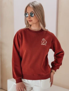 Dámska nadrozmerná mikina s výšivkou CHERSOFT brick FashionStreet BY1398
