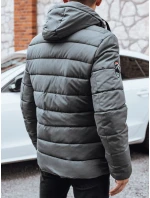 Pánska prešívaná zimná bunda s kapucňou FashionStreet graphite TX5057