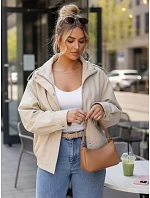Dámska semišová bomber bunda béžová FashionStreet TY5657 Dámska semišová bomber bunda béžová FashionStreet TY5657