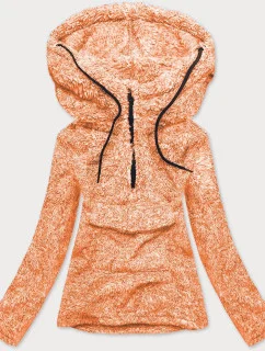 Oranžová melanžová plyšová dámska mikina (HH008-48)