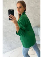Bunda s chlopňou elegantná tmavozelená Bunda s chlopňou elegantná tmavozelená