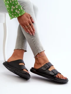 Lekkie Piankowe Klapki Damskie Z Klamrami Big Star NN274A750 Czarne