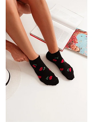 Dámske nízke ponožky Cherry Black Dámske nízke ponožky Cherry Black