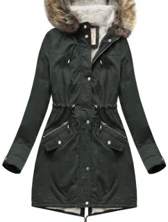 Dámska bunda s kapucňou a medvedíkom (7602BIG)