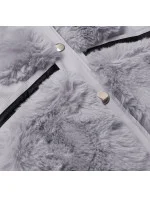 Šedá dámska vesta s kožušinkou (BR9593-102) Šedá dámska vesta s kožušinkou (BR9593-102)