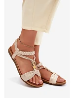 Dámske sandále Flat Gold Artiker 58C0628