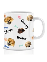 Personalizovaný klasický biely keramický hrnček s objemom 300 ml s motívom domácich miláčikov Personalizovaný klasický biely keramický hrnček s objemom 300 ml s motívom domácich miláčikov