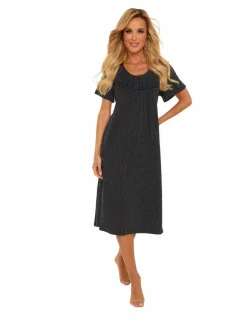 Dlhá dámska nočná košeľa s krátkymi rukávmi 441 JULIETTE