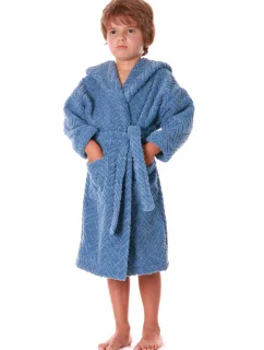 Detský župan Athena s kapucňou 9116 denim light - Vestis