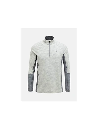 Termoaktívna mikina Peak Performance Magic Half Zip Wool-Blend BL – stredne sivá melírovaná/sivá melírovaná, veľkosť: L Termoaktívna mikina Peak Performance Magic Half Zip Wool-Blend BL – stredne sivá melírovaná/sivá melírovaná, veľkosť: L