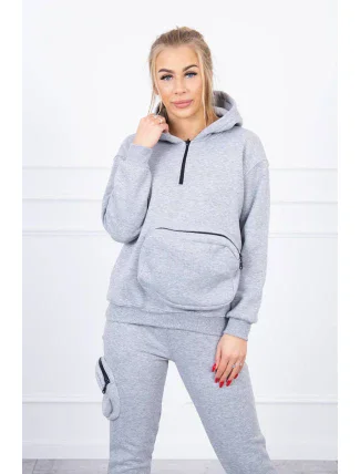 Izolovaná sada s ozdobným vreckom šedá