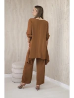 Súprava blúzka + nohavice s tmavým ťavím príveskom Súprava blúzka + nohavice s tmavým ťavím príveskom