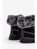 Dziecięce Trapery Botki Na Suwak z Futerkiem Czarne Gerande