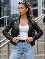 Dámska bunda v štýle Ramones z ekologickej kože, čierna, FashionStreet TY5718 Dámska bunda v štýle Ramones z ekologickej kože, čierna, FashionStreet TY5718
