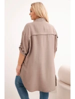 Dámske plus size viskózové tričko s dlhšou zadnou časťou Dámske plus size viskózové tričko s dlhšou zadnou časťou