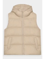 Bezrękawnik Damski Puchowy Z Kapturem 4F 4FWAW24TVJAF141-83S Beżowy Bezrękawnik Damski Puchowy Z Kapturem 4F 4FWAW24TVJAF141-83S Beżowy