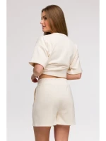 B295 Šortky s vreckami - vanilka