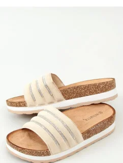 Dámske nazúvaky LS018 Béžovo-hnedá - BESTELLE