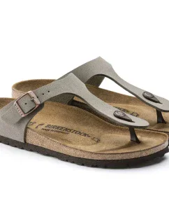 Dámske žabky Birkenstock Gizeh Stone Birko-Flor narrow grey (0043393)
