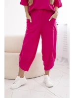 Súprava bavlnená blúzka + nohavice fuchsiová Súprava bavlnená blúzka + nohavice fuchsiová