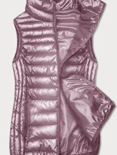 Ružová dámska vesta so stojatým golierom (B8233-81)