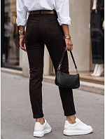 Dámske džínsy s opaskom, strih mom fit, hnedé, FashionStreet UY3127 Dámske džínsy s opaskom, strih mom fit, hnedé, FashionStreet UY3127