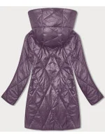 Fialová dámska bunda s ozdobnou kapucňou (B8215-71) Fialová dámska bunda s ozdobnou kapucňou (B8215-71)