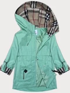 Dámska vetrovka v zelenej a modrej farbe s ohrnutými rukávmi Glakate (23258)