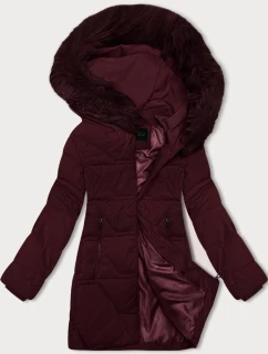 Dámska zimná bunda s kapucňou J Style bordová (16M9099-06)