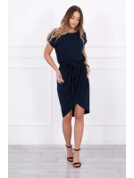 Šaty s obálkovým spodným dielom v tmavo modrej farbe Šaty s obálkovým spodným dielom v tmavo modrej farbe
