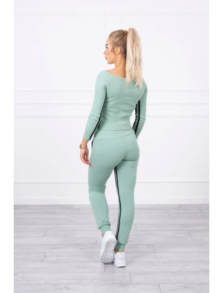 Súprava s dvojitými pruhmi tmavo mätová Súprava s dvojitými pruhmi tmavo mätová