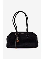 Eko semišová kabelka s přívěskem Černá Noelia