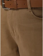 Dámske džínsy s opaskom mom fit tmavo béžové FashionStreet UY2878 Dámske džínsy s opaskom mom fit tmavo béžové FashionStreet UY2878