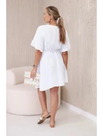 Mušelínové šaty s bielym pásom