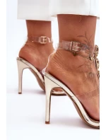 Wysokie Sandałki Szpilki D&A MR-16 Złote