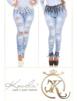 Curvy Girls! KouCla Skinny Jeans Used look+ lace
