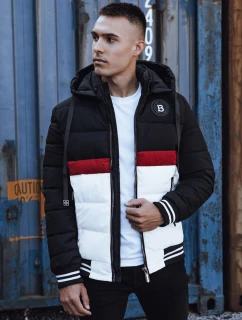 Pánska prešívaná zimná bunda s kapucňou čierna FashionStreet TX4869