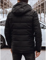 Pánska prešívaná zimná bunda s kapucňou čierna FashionStreet TX4892