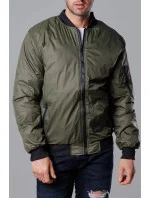 Pánska bunda typu "bomber" v army farbe s prešívanou podšívkou (AK95-3)