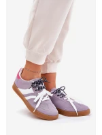 Niskie Sneakersy Damskie Z Podwójnym Sznurowaniem Fioletowe Ventus