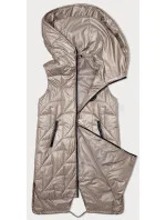 Svetlo béžová prešívaná dámska vesta s asymetrickou spodnou časťou S'West (B8237-51) Svetlo béžová prešívaná dámska vesta s asymetrickou spodnou časťou S'West (B8237-51)