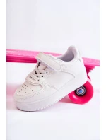 Dziecięce Buty Sportowe Na Rzepy Białe Elike
