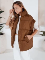 Dámska prešívaná vesta NIMIA camel FashionStreet TY3249